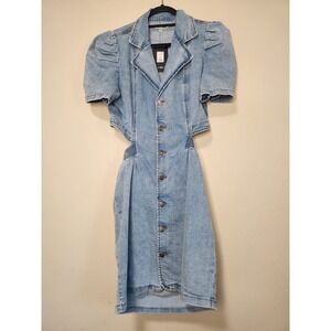 Fashion Nova Happiest Days  Denim Mini Dress Open Back Womens Size XL NWT